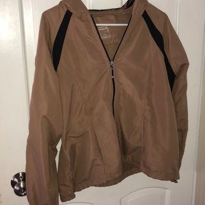 Brown zip up coat